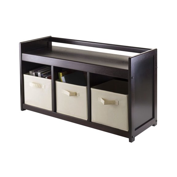 Addison 4pc Storage with 3 Foldable Fabric baskets in Beige