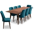 thumbnail image 1 of Addison 9-Piece Modern Solid Wood Dining Room Table and Chair Set, 1 of 6