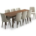 thumbnail image 1 of Addison 9-Piece Modern Solid Wood Walnut Dining Room Table and Chair Set, 1 of 6