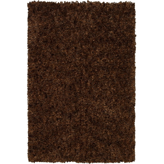 Addison Alpha Lavish Variegated Brown Shag Area Rug