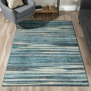 Addison Blair Abstract Stripe Blue Area Rug