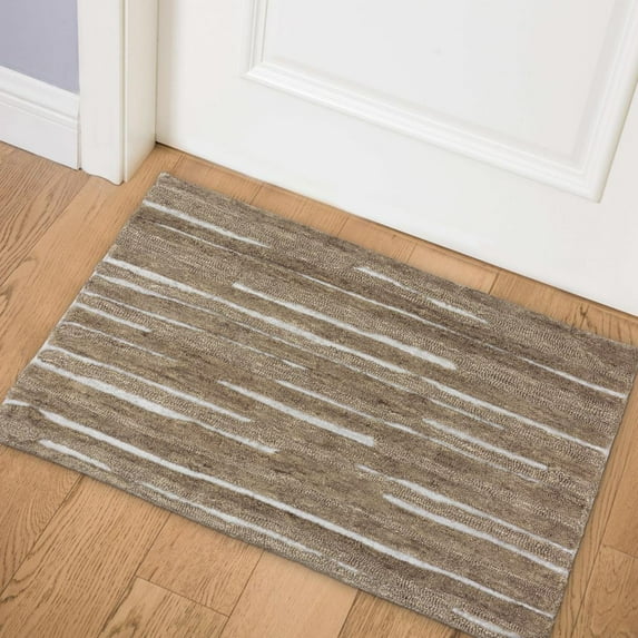Addison Rugs Addison Dazzle Modern Hand Spun Latte Wool and Metallic Area Rug
