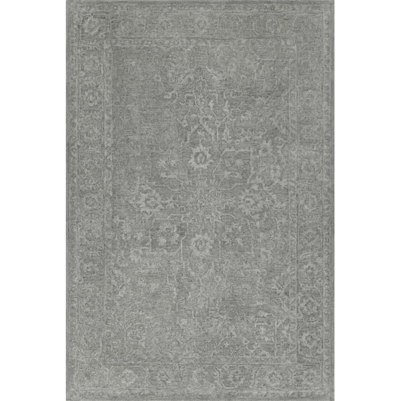 Addison Harlow Vintage Hand Tufted Grey Wool Area Rug