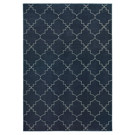 Addison Heights Ellerson Geometric Modern Contemporary Area Rug, Navy Blue