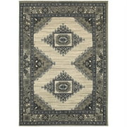 Addison Heights Highlands Traditional Medallion Area Rug, Gray
