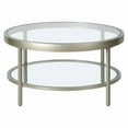 thumbnail image 1 of Henn&Hart 32" Satin Nickel Finish Metal/Glass Coffee Table, 1 of 8