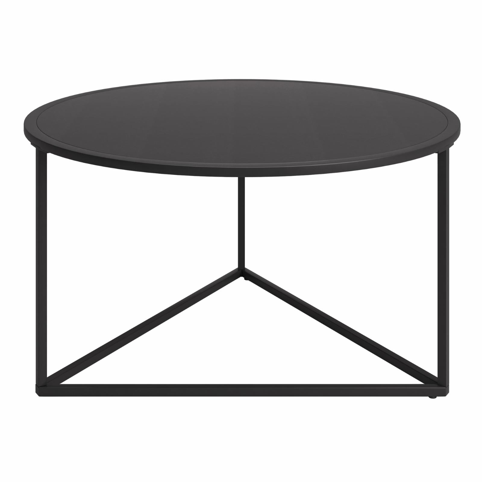 Scandinavian Minimalist Blackened Bronze Metal Round Coffee Table