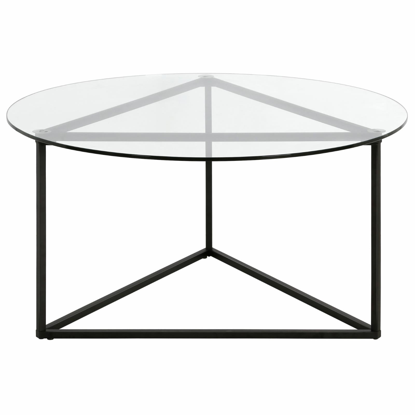 Blackened Bronze Round Glass Cocktail Table