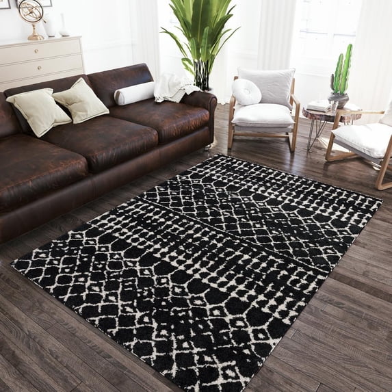 Addison Lauren Geometric Tribal Charcoal 9鈥?0" x 13鈥?" Area Rug