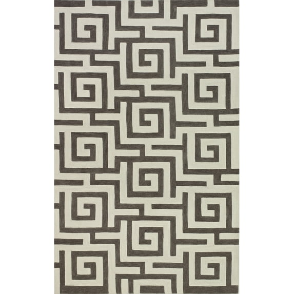 Addison Optics Classic Greek Key Steel Area Rug