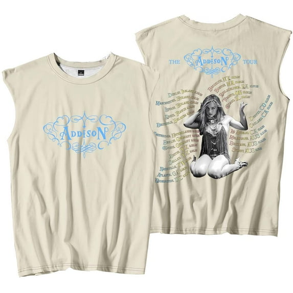 Addison Rae The Addison Tour 2025 Merch Tank Tops Sleeveless T-Shirt port Vest Women Men Outdoor Sportwear