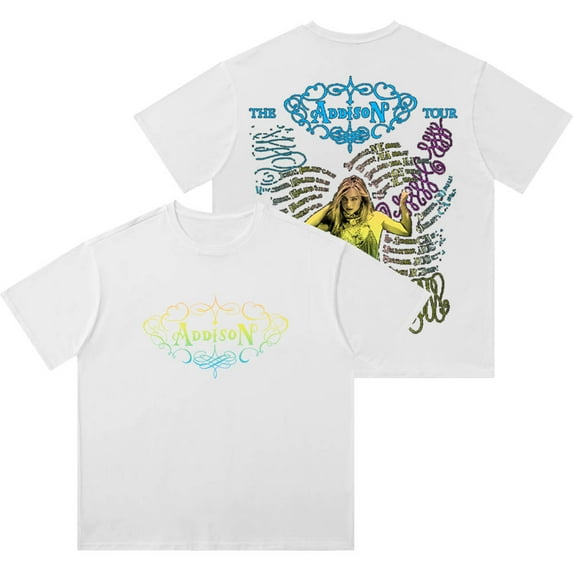 Addison Rae The Addison Tour Merch Wash T-Shirts Women Men Cotton Short Sleeve Tee