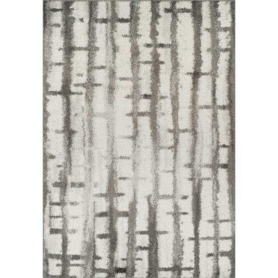 Addison Reston Horizontal Shag Ivory Area Rug