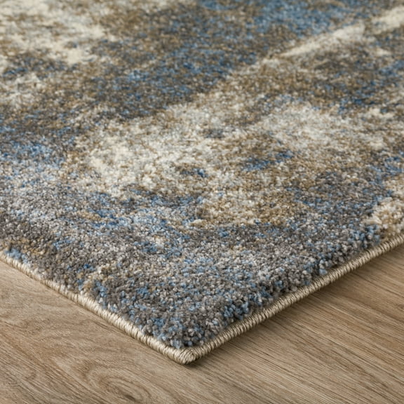 Addison Rugs Barkley 2'3" x 7'5" Abstract Fabric Runner Rug in Gray/Blue