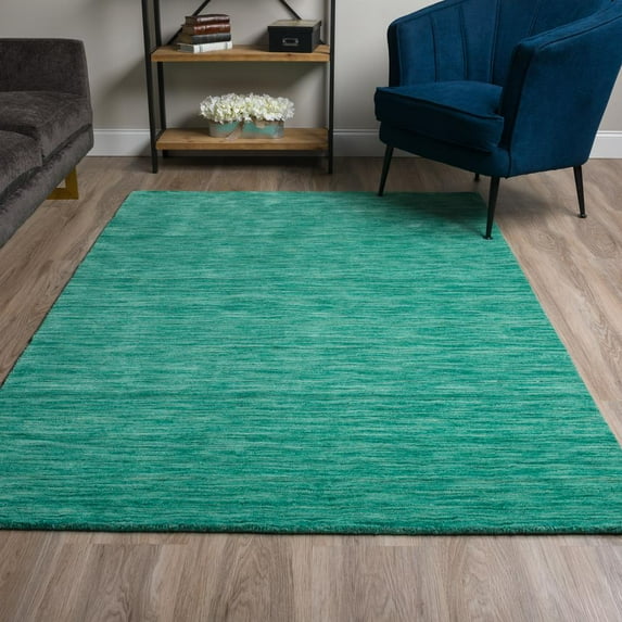 Addison Rugs Addison Cooper Multi Shade Solid Wool Area Rug Green 5'X7'6" 5' x 8'