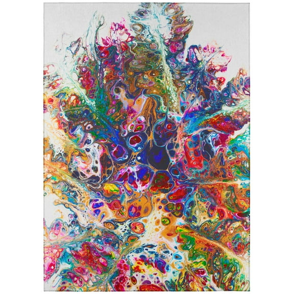 Karina Multi-color Contemporary Artistic Color Splash 9' x 12' Non-Skid Area Rug