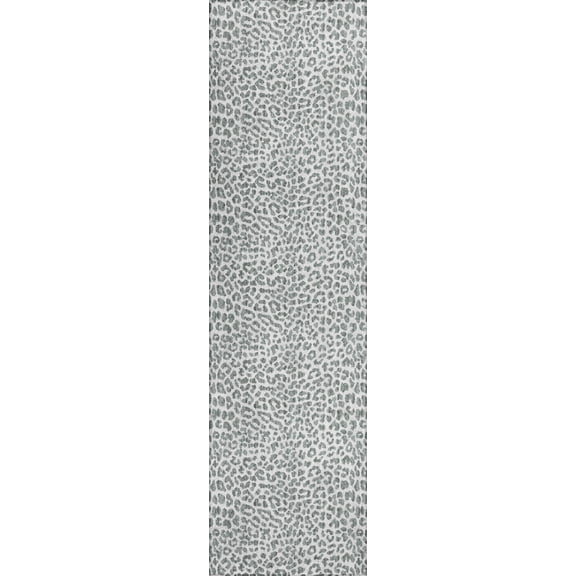 Addison Rugs Addison Indoor/ Outdoor Safari Leopard Animal Print Washable Area Rug 2'3" x 7'6" - Grey