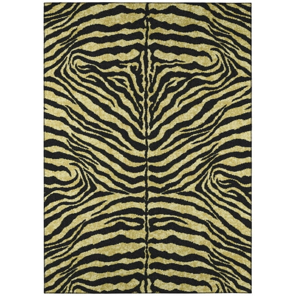 Addison Rugs Addison Indoor/ Outdoor Safari Zebra Animal Print Washable Area Rug 3' x 5' - Gilded