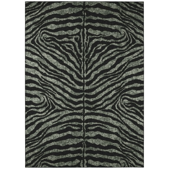 Addison Rugs Addison Indoor/ Outdoor Safari Zebra Animal Print Washable Area Rug 5' x 7'6" - Shadow