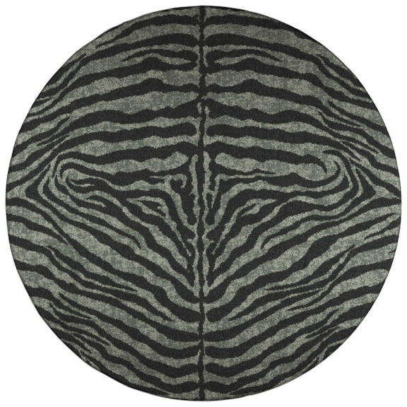 Addison Rugs Addison Indoor/ Outdoor Safari Zebra Animal Print Washable Area Rug 8' x 8' - Shadow