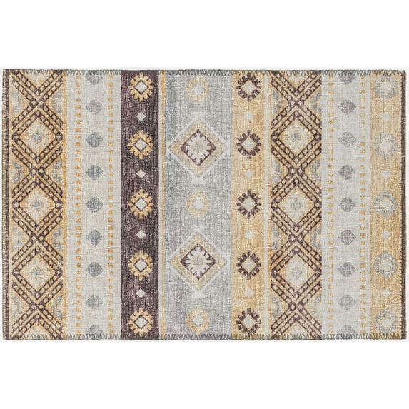 Addison Rugs Addison Indoor/ Outdoor Yuma Southwest Boho Washable Rug 1'8" x 2'6" - Gilded