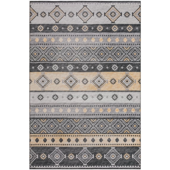 Addison Rugs Addison Indoor/ Outdoor Yuma Southwest Boho Washable Rug 10' x 14' - Gray