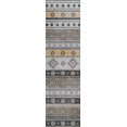 thumbnail image 1 of Yuma Indoor/Outdoor Grey Southwest 2’3" x 7’6" Non-Skid Runner Rug, 1 of 8