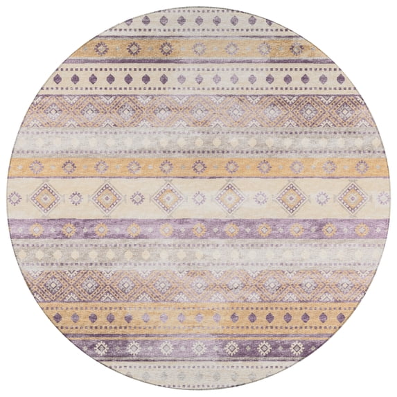 Addison Rugs Addison Indoor/ Outdoor Yuma Southwest Boho Washable Rug 8' x 8' - Purple