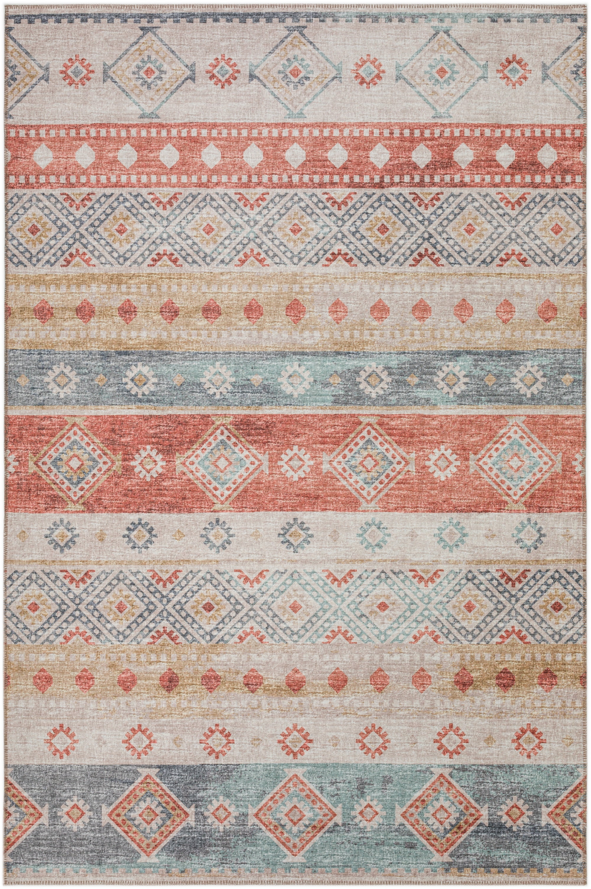 Desert Multicolor Chenille 9' x 12' Washable Area Rug