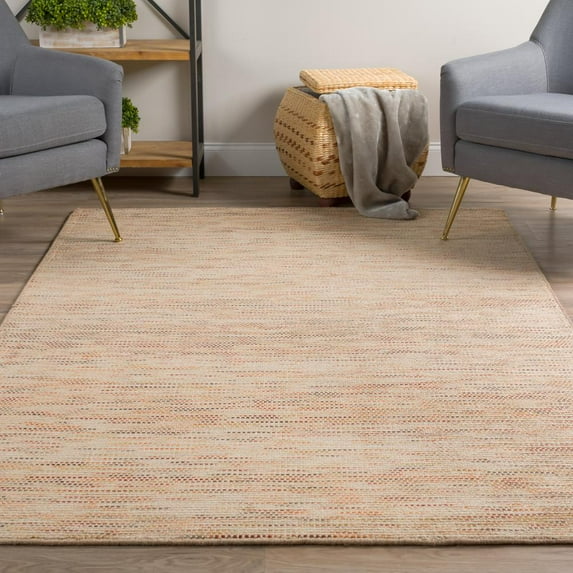 Addison Rugs Phoenix 2' x 3' Tonal Solid Wool Accent Rug in Latte Brown