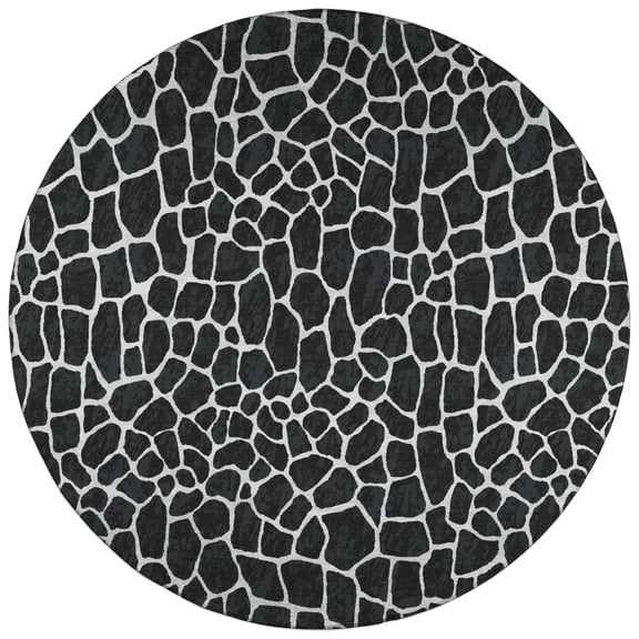 Addison Rugs Addison Safari Giraffe Animal Print Area Rug 8' x 8' - Shadow - Runner/Round