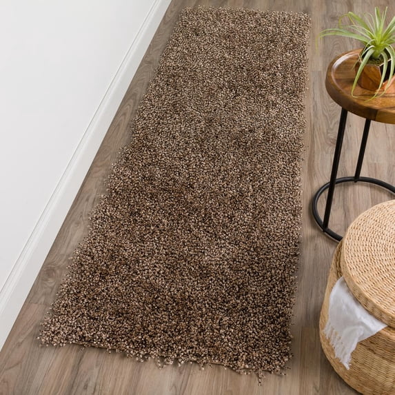 Sommer Solid Mushroom Balloon Shag 2’3 inch x 7 ft6 inch Runner Rug