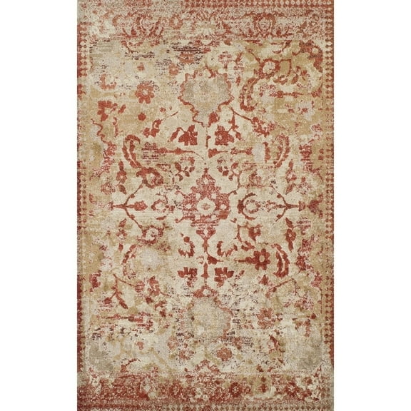 Addison Rugs Addison Wellington Rust/Ivory Distressed Traditional Area Rug (7'10 x 10'7) - 7'10" x 10'7"
