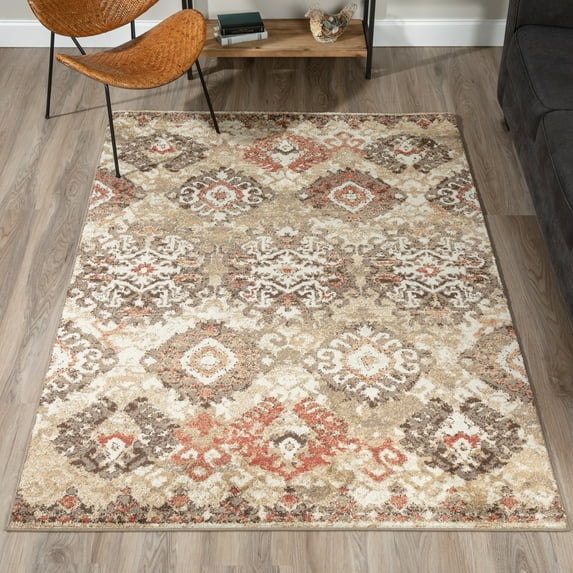 Addison Blair Distressed Ikat Beige 3'3"X5'1" Area Rug