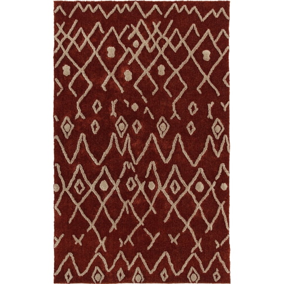 Addison Rugs Calabar 8' x 10' Abstract Diamond Fabric Area Rug in Rust Red