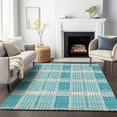 thumbnail image 1 of Addison Rugs Chantille Indoor/Outdoor Transitional Plaid Teal Washable Rectangle Rug, 5' x 7'6", 1 of 6