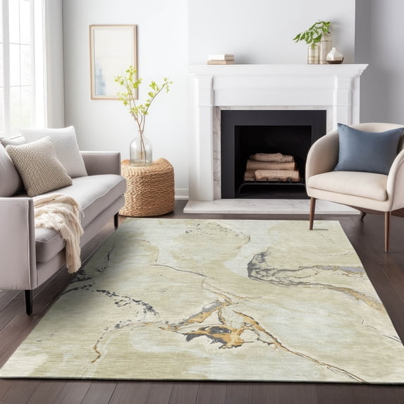 Addison Rugs Chantille Indoor/Outdoor Transitional Abstract Ivory Washable Rectangle Rug, 3' x 5'