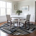 thumbnail image 1 of Addison Rugs Chantille Indoor/Outdoor Transitional Squares Black Washable Round Rug, 8' x 8', 1 of 6