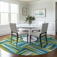 thumbnail image 1 of Addison Rugs Chantille Indoor/Outdoor Transitional Squares Teal Washable Round Rug, 8' x 8', 1 of 6