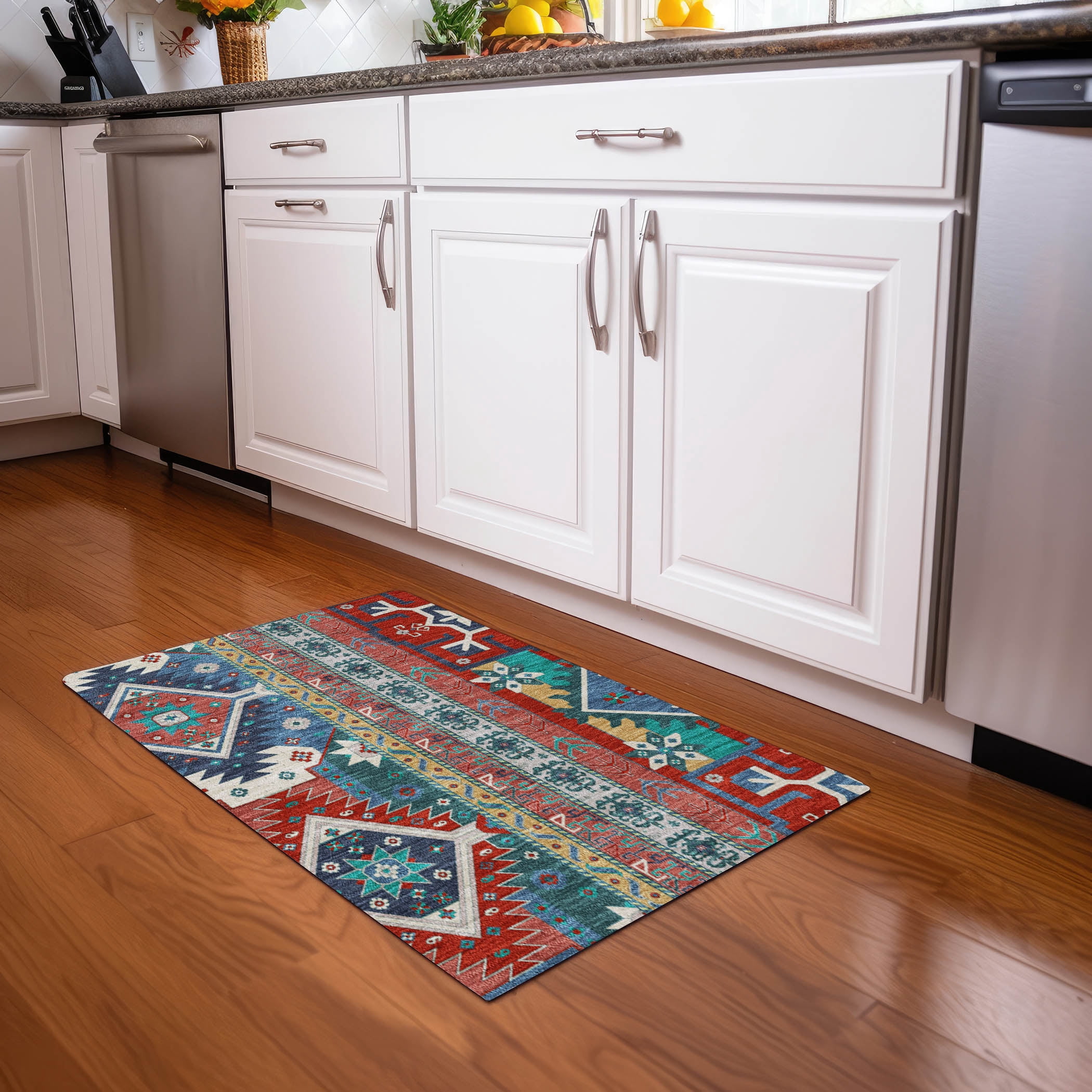 Addison Rugs Chantille Indoor/Outdoor Transitional Aztec Red Washable ...