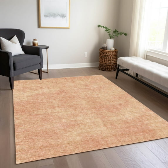 Addison Rugs Chantille Indoor/Outdoor Transitional Abstract Peach Washable Rectangle Rug, 8' x 10'