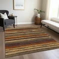 thumbnail image 1 of Addison Rugs Chantille Indoor/Outdoor Transitional Stripes Chocolate Washable Rectangle Rug, 5' x 7'6", 1 of 6