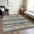 thumbnail image 1 of Addison Rugs Chantille Indoor/Outdoor Transitional Stripes Charcoal Washable Rectangle Rug, 8' x 10', 1 of 6