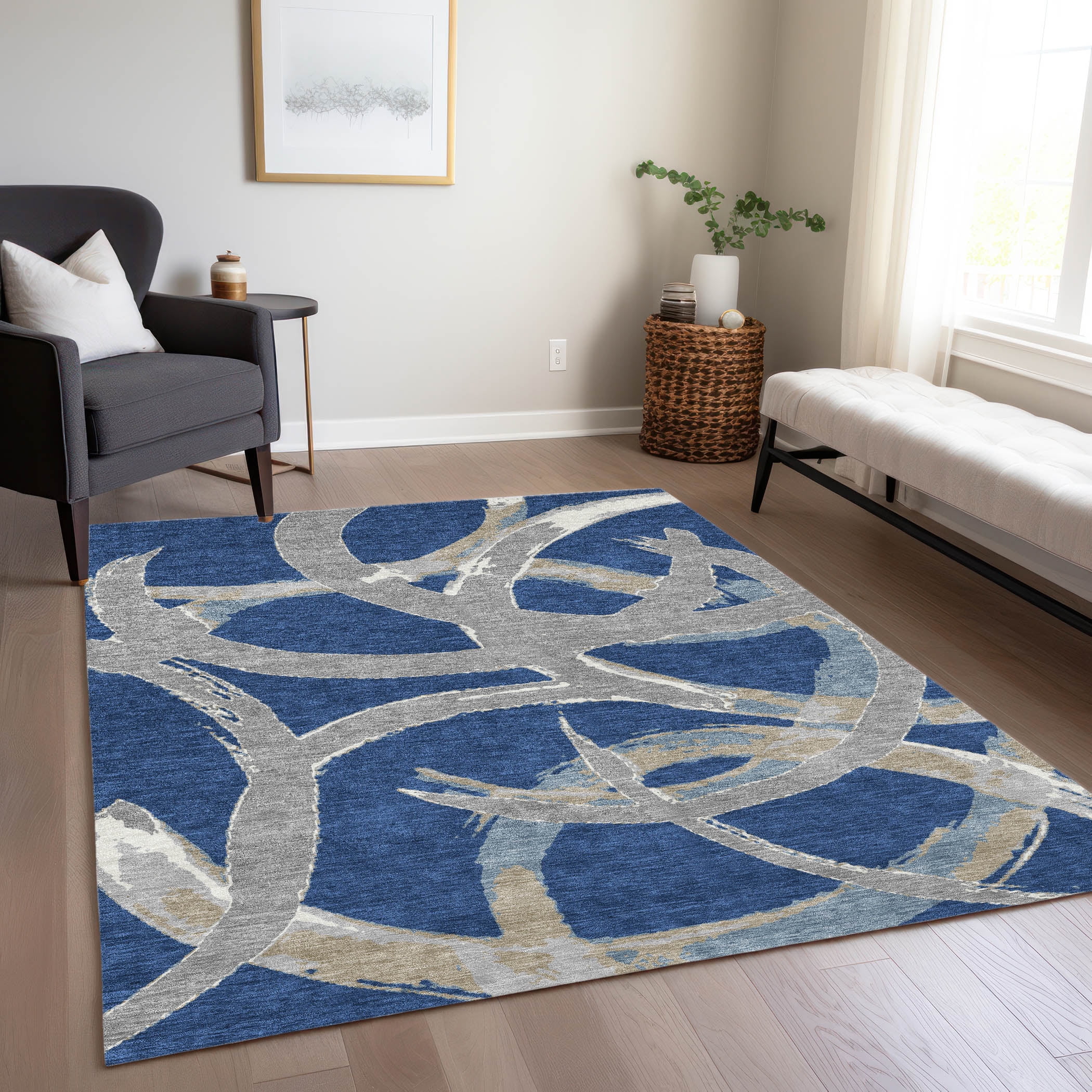 Addison Rugs Chantille ACN1022 Blue 9' x 12' Indoor Outdoor Area Rug ...