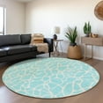 thumbnail image 1 of Addison Rugs Chantille Indoor/Outdoor Transitional Geometric Aqua Washable Round Rug, 8' x 8', 1 of 6