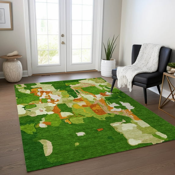 Addison Rugs Chantille Indoor/Outdoor Transitional Abstract Green Washable Rectangle Rug, 2'6" x 3'10"
