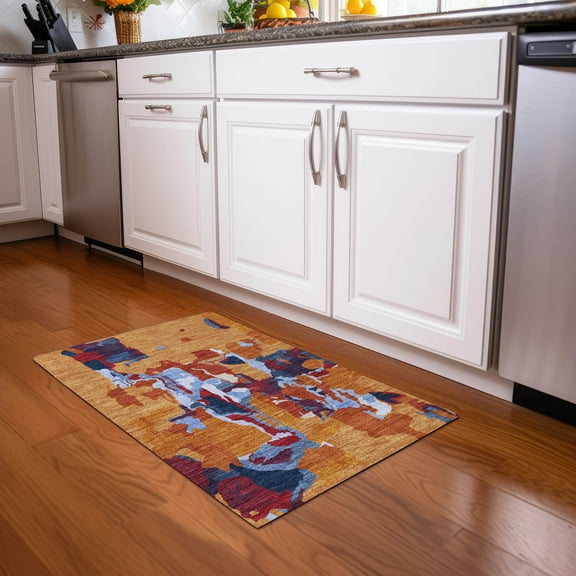 Addison Rugs Chantille Indoor/Outdoor Transitional Abstract Copper Washable Rectangle Rug, 1'8" x 2'6"