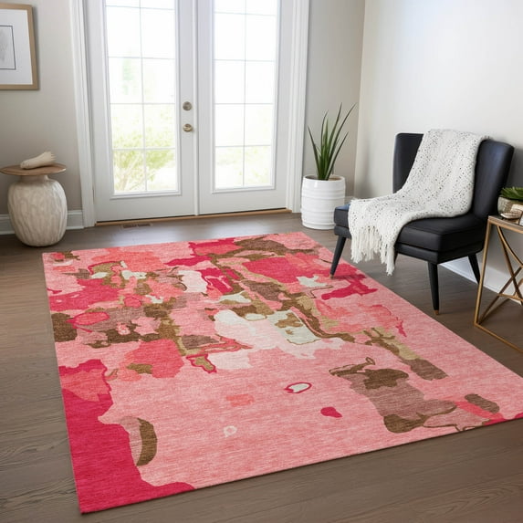 Addison Rugs Chantille Indoor/Outdoor Transitional Abstract Coral Washable Rectangle Rug, 5' x 7'6"