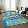 thumbnail image 1 of Addison Rugs Chantille Indoor/Outdoor Transitional Abstract Aqua Washable Rectangle Rug, 5' x 7'6", 1 of 6
