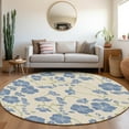 thumbnail image 1 of Addison Rugs Chantille Indoor/Outdoor Transitional Floral Linen Washable Round Rug, 8' x 8', 1 of 6